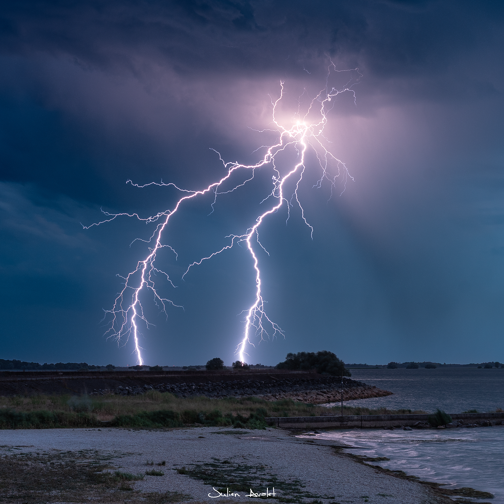 coup de foudre "Stacato" aux abords du Lac du der dabs l'Aube en aout 2022 